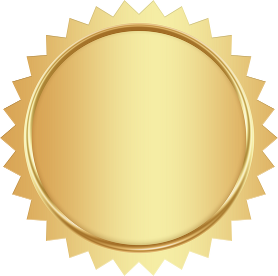 Gold Badge. Gold Seal Stamp.