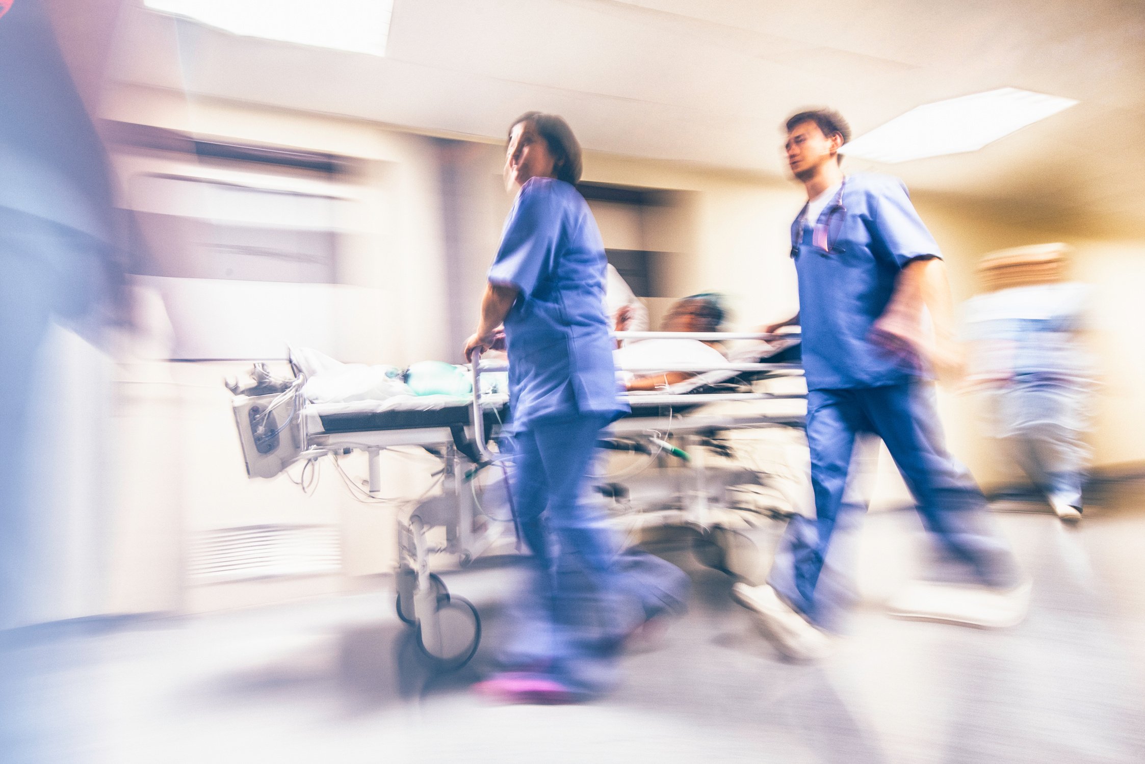 Blurred emergency in hospital